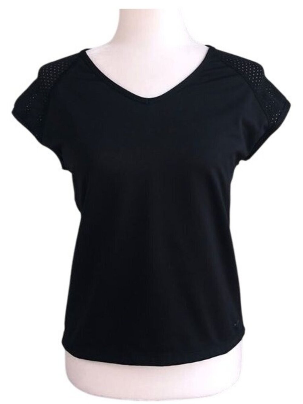 Champion Black Mesh Panel Training Top - L